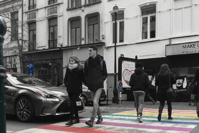 Loving to Win or Hating to Lose - Brussels Rainbow Crosswalk.2